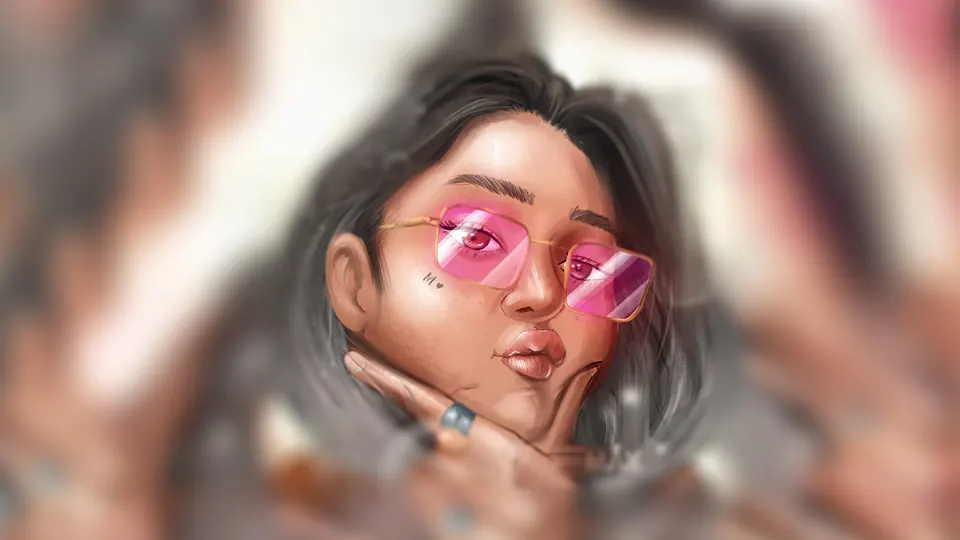 Neon Muse, цифровой портрет